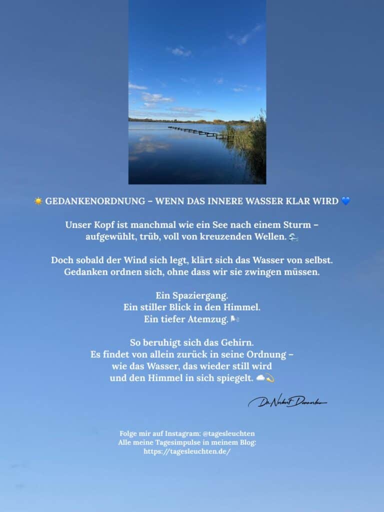 Dr. Norbert Dennerlein: Gedankenordnung - Wenn das innere Wasser klar wird
