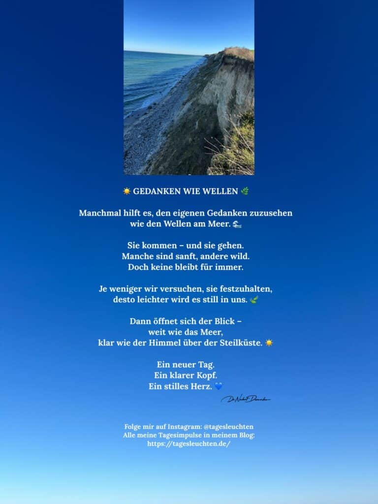 Dr. Norbert Dennerlein: Gedanken wie Wellen. Manchmal hilft es, den eigenen Gedanken zuzusehen