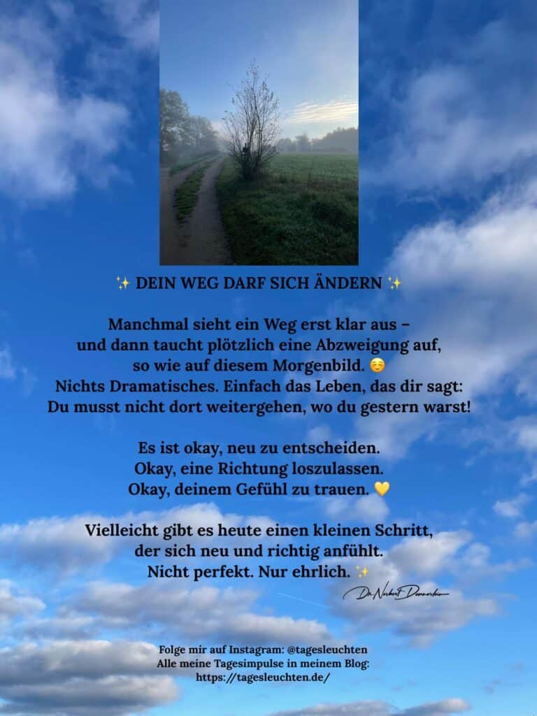 Dr. Norbert Dennerlein: Dein Weg darf sich ändern. Manchmal sieht ein Weg erst klar aus - und dann taucht plötzlich eine Abzweigung auf