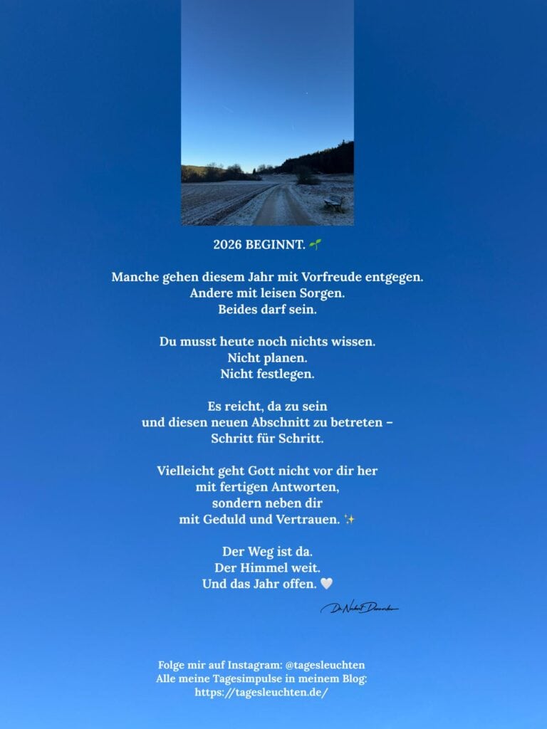 Dr. Norbert Dennerlein: 2026 BEGINNT. Manche gehen diesem Jahr mit Vorfreude entgegen. Andere mit leisen Sorgen.