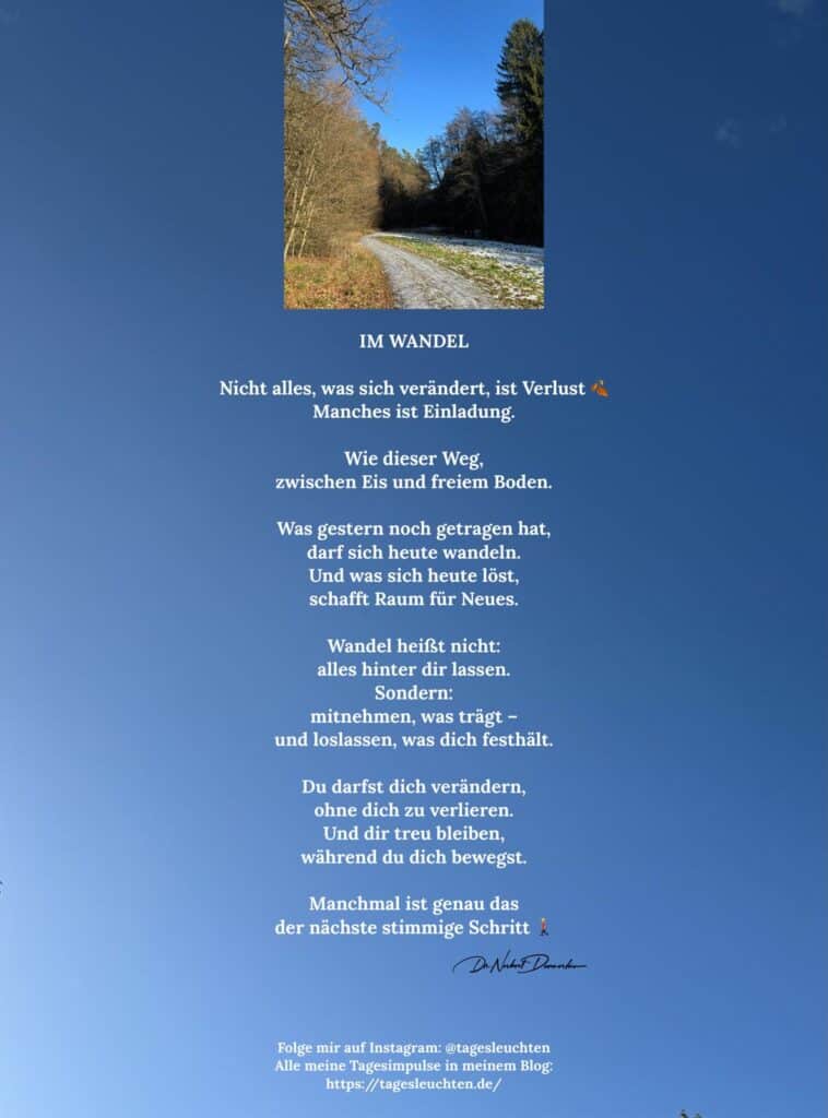 Dr. Norbert Dennerlein: IM WANDEL. Nicht alles, was sich verändert, ist Verlust.