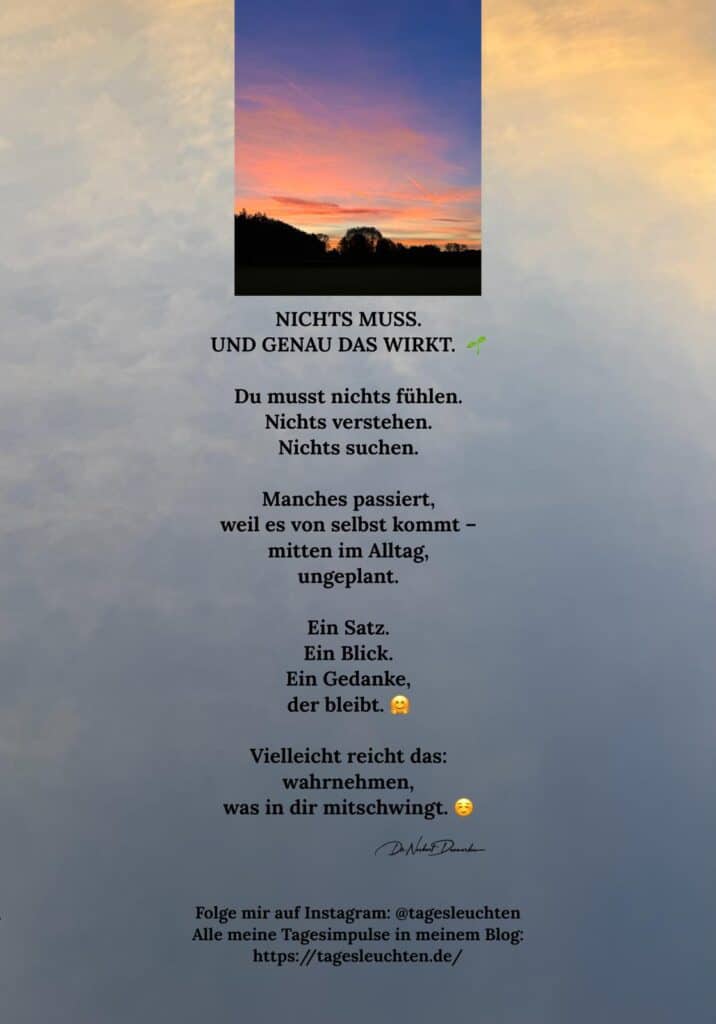 Dr. Norbert Dennerlein: NICHTS MUSS. UND GENAU DAS WIRKT