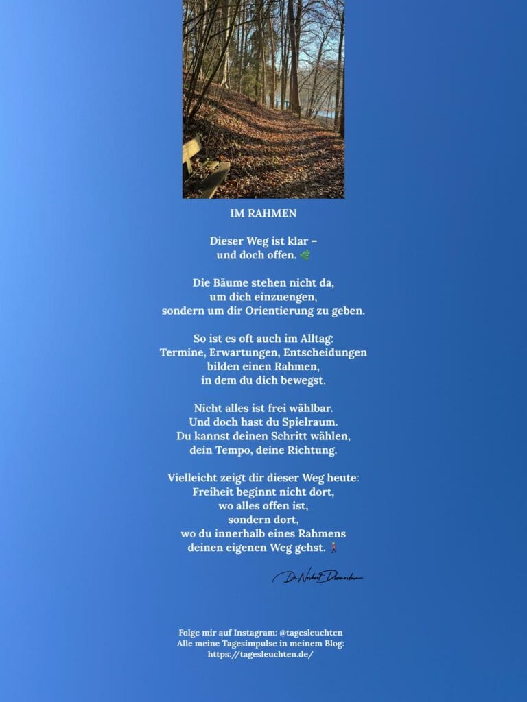 Dr. Norbert Dennerlein: IM RAHMEN. Dieser Weg ist klar - und doch offen.