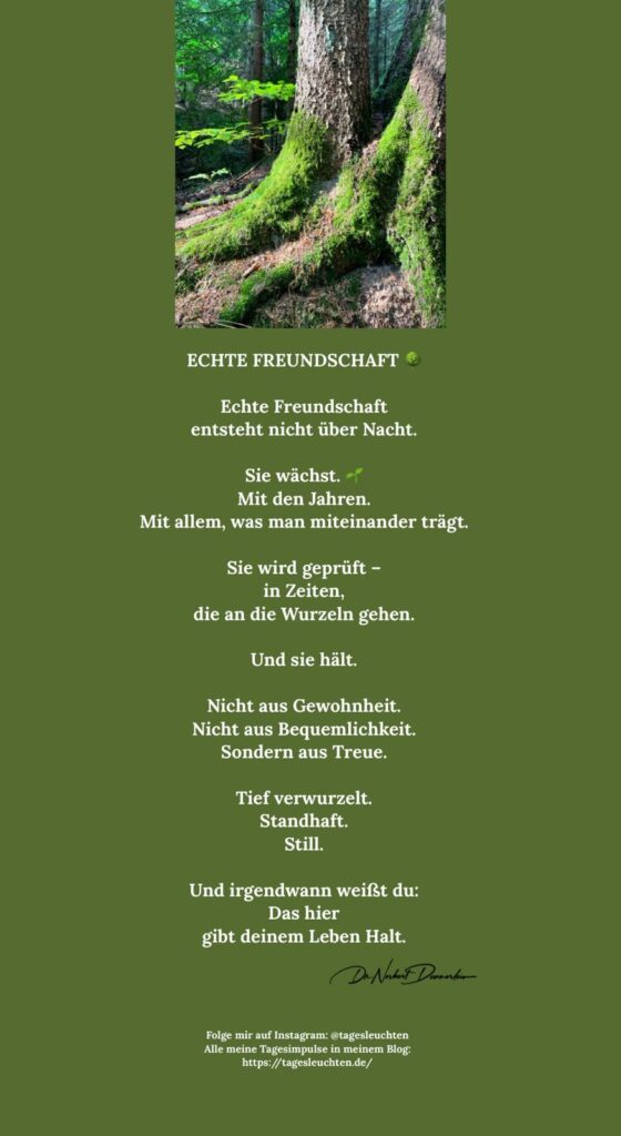 Dr. Norbert Dennerlein: ECHTE FREUNDSCHAFT. Echte Freundschaft entsteht nicht über Nacht.