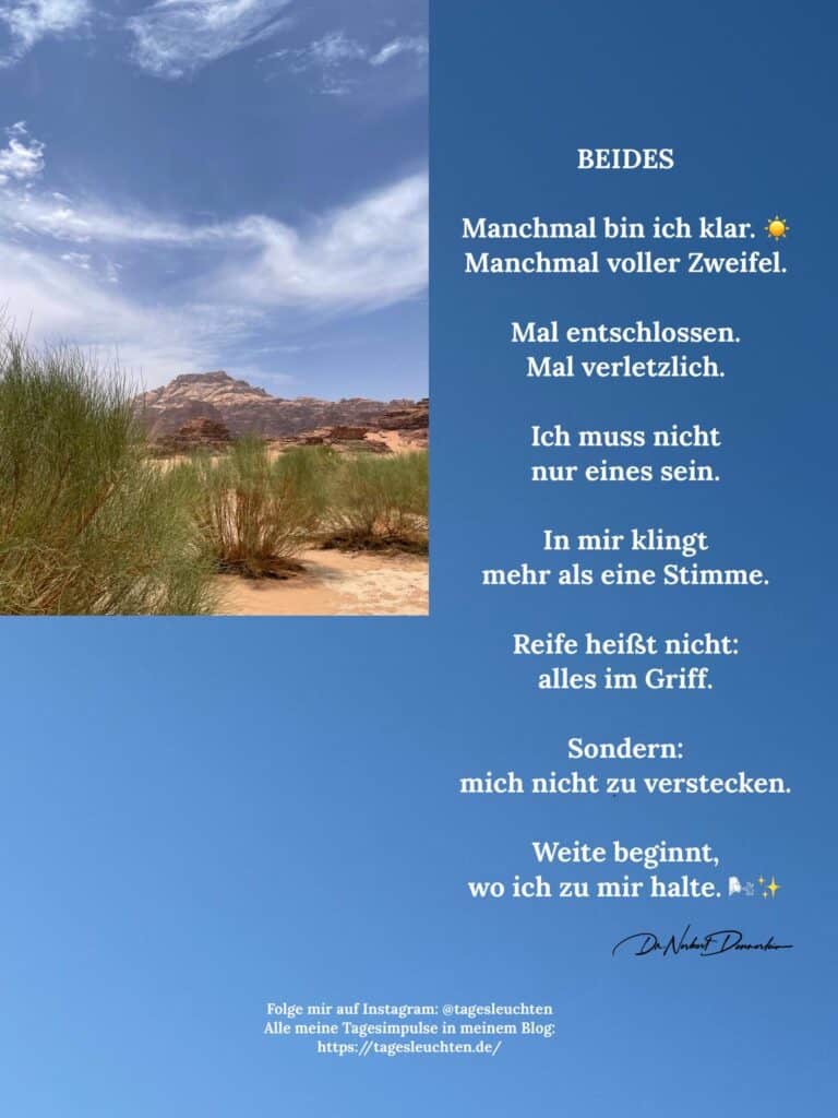 Dr. Norbert Dennerlein: BEIDES. Manchmal bin ich klar. Manchmal voller Zweifel