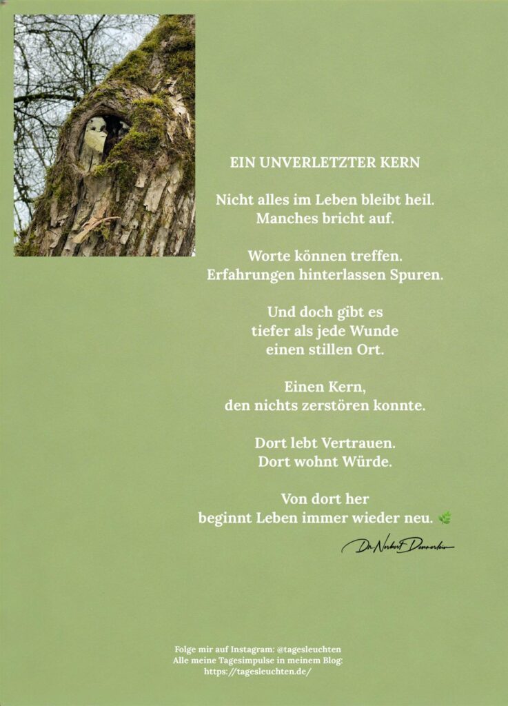 Dr. Norbert Dennerlein: EIN UNVERLETZTER KERN. Nicht alles im Leben bleibt heil.