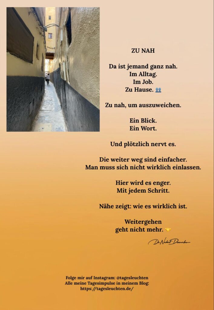 Dr. Norbert Dennerlein: ZU NAH. Da ist jemand ganz nah.