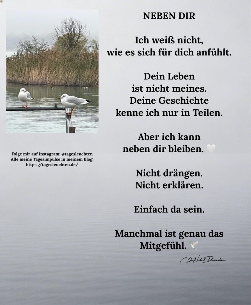 Dr. Norbert Dennerlein: NEBEN DIR. Ich weiß nicht, wie es sich für dich anfühlt.