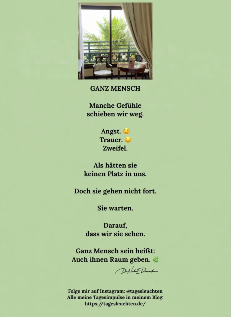 Dr. Norbert Dennerlein: GANZ MENSCH. Manche Gefühle schieben wir weg.