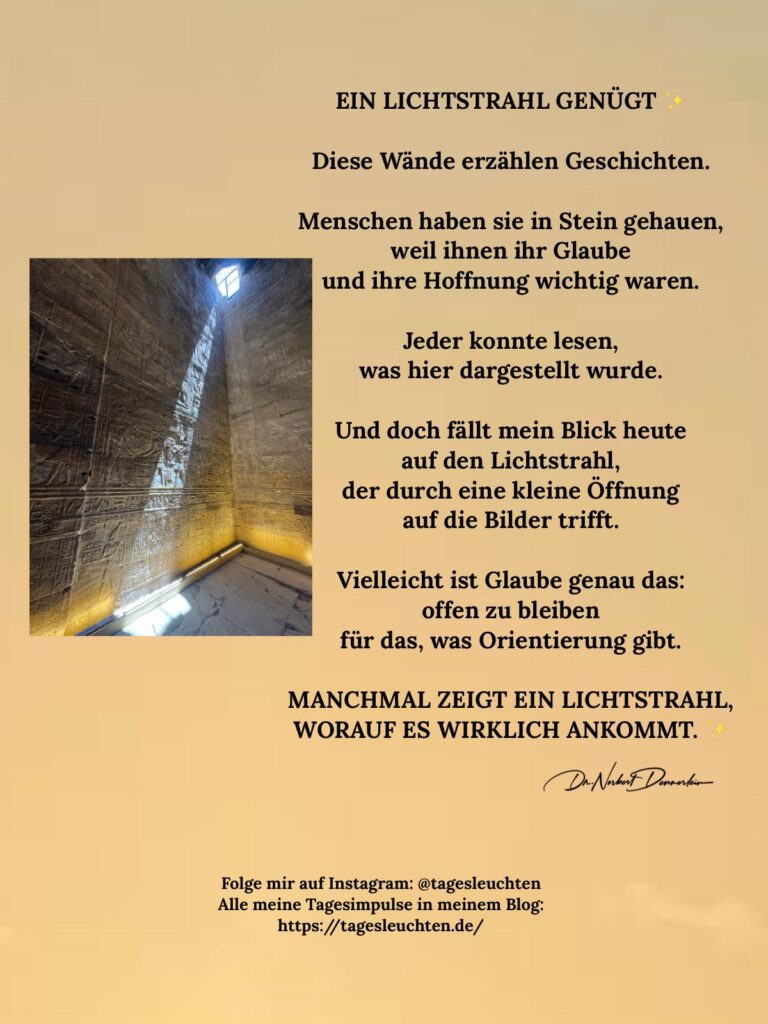Dr. Norbert Dennerlein: EIN LICHTSTRAHL GENÜGT. Diese Wände erzählen Geschichten