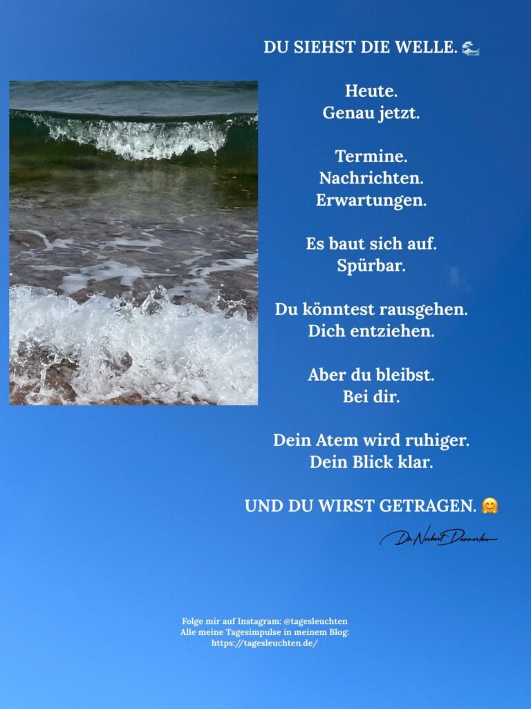 Dr. Norbert Dennerlein: DU SIEHST DIE WELLE. Heute. Genau jetzt