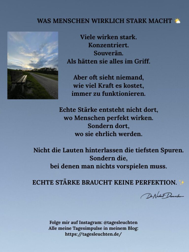 Dr. Norbert Dennerlein: WAS MENSCHEN WIRKLICH STARK MACHT. Viele wirken stark. Konzentriert. Souverän