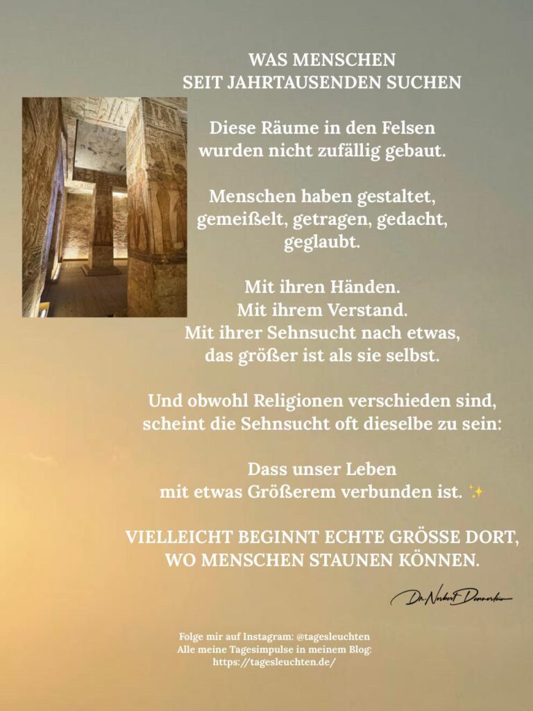 Dr. Norbert Dennerlein: WAS MENSCHEN SEIT JAHRTAUSENDEN SUCHEN. Diese Räume in den Felsen wurden nicht zufällig gebaut