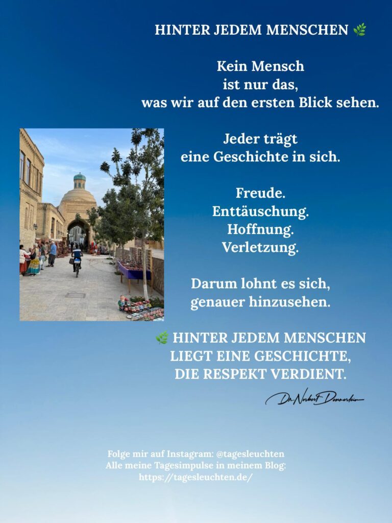 Dr. Norbert Dennerlein: HINTER JEDEM MENSCHEN. Kein Mensch ist nur das, was wir auf den ersten Blick sehen