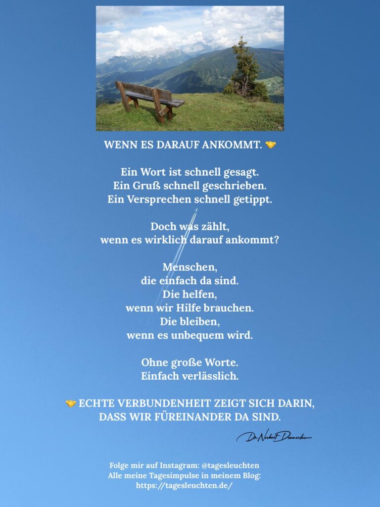 Dr. Norbert Dennerlein: WENN ES DARAUF ANKOMMT. Ein Wort ist schnell gesagt