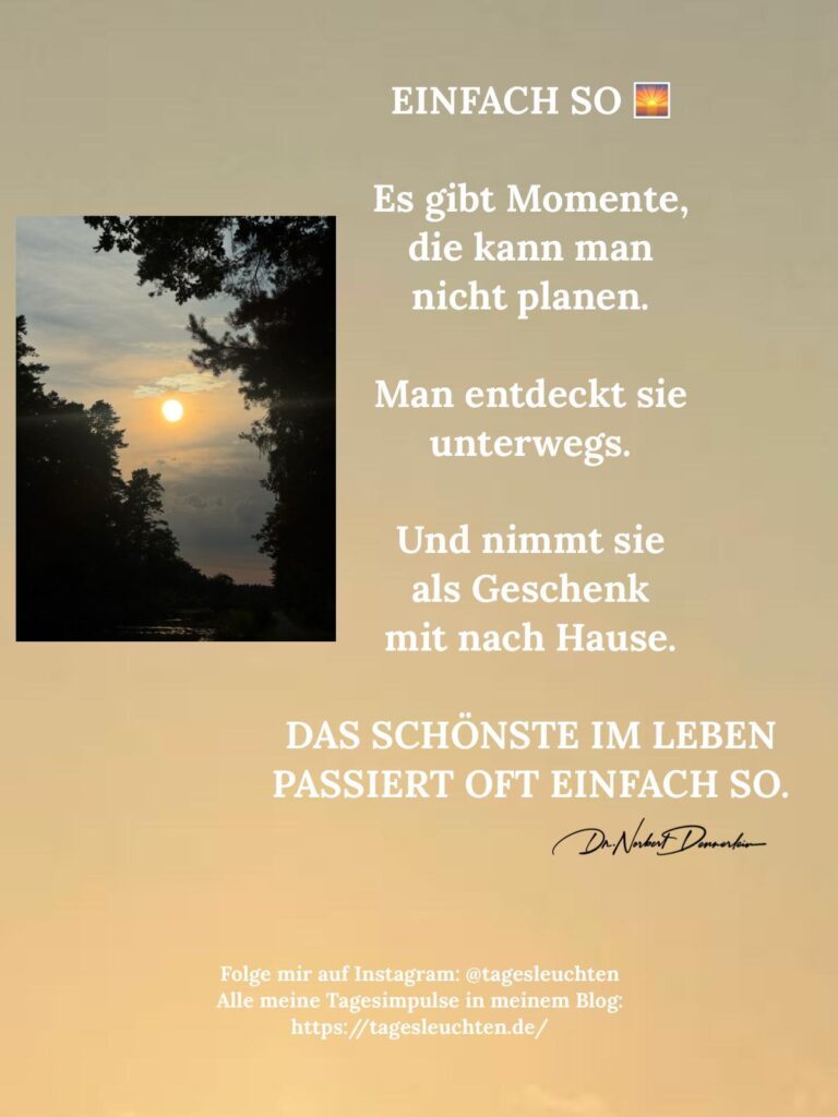 Dr. Norbert Dennerlein: EINFACH SO. Es gibt Momente, die kann man nicht planen