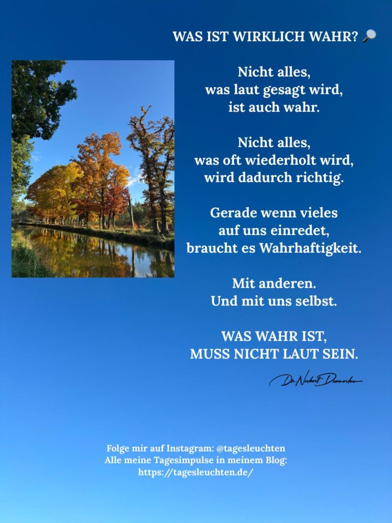 Dr. Norbert Dennerlein: WAS IST WIRKLICH WAHR? Nicht alles, was laut gesagt wird, ist auch wahr