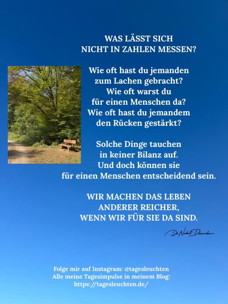 Dr. Norbert Dennerlein: WAS LÄSST SICH NICHT IN ZAHLEN MESSEN? Wie oft hast du jemanden zum Lachen gebracht?