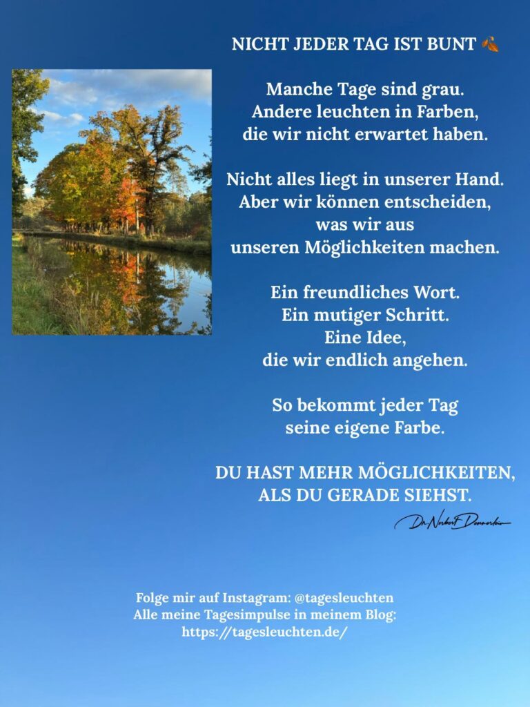 Dr. Norbert Dennerlein: NICHT JEDER TAG IST BUNT. Manche Tage sind grau