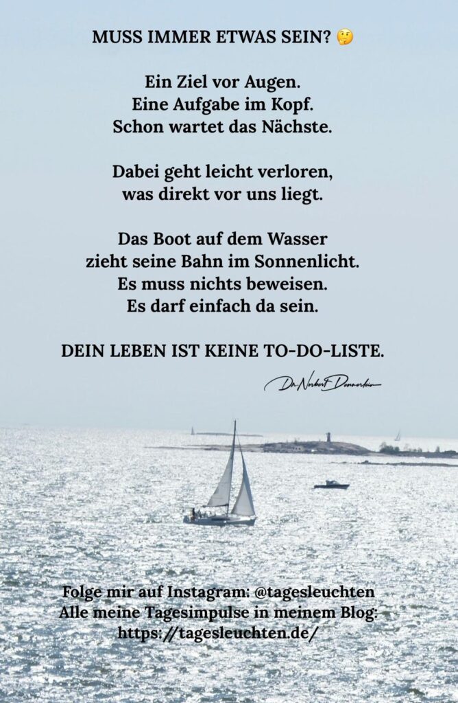 Dr. Norbert Dennerlein: MUSS IMMER ETWAS SEIN? Ein Ziel vor Augen. Eine Aufgabe im Kopf